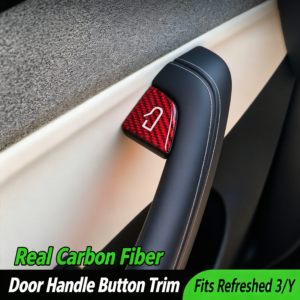 Carbon Fiber Door Switch Button Trim Cover For Tesla Model 3 Highland & Model Y Refresh