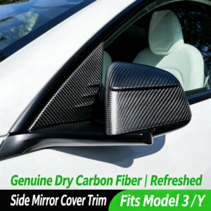 Carbon Fiber Side Mirror Shell Covers For Tesla Model 3 Highland & Model Y Refresh
