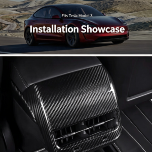 Carbon Fiber Rear Air Vent Trim Cover for Tesla Model 3 （2019-2022） Dry Carbon Matte/ Glossy