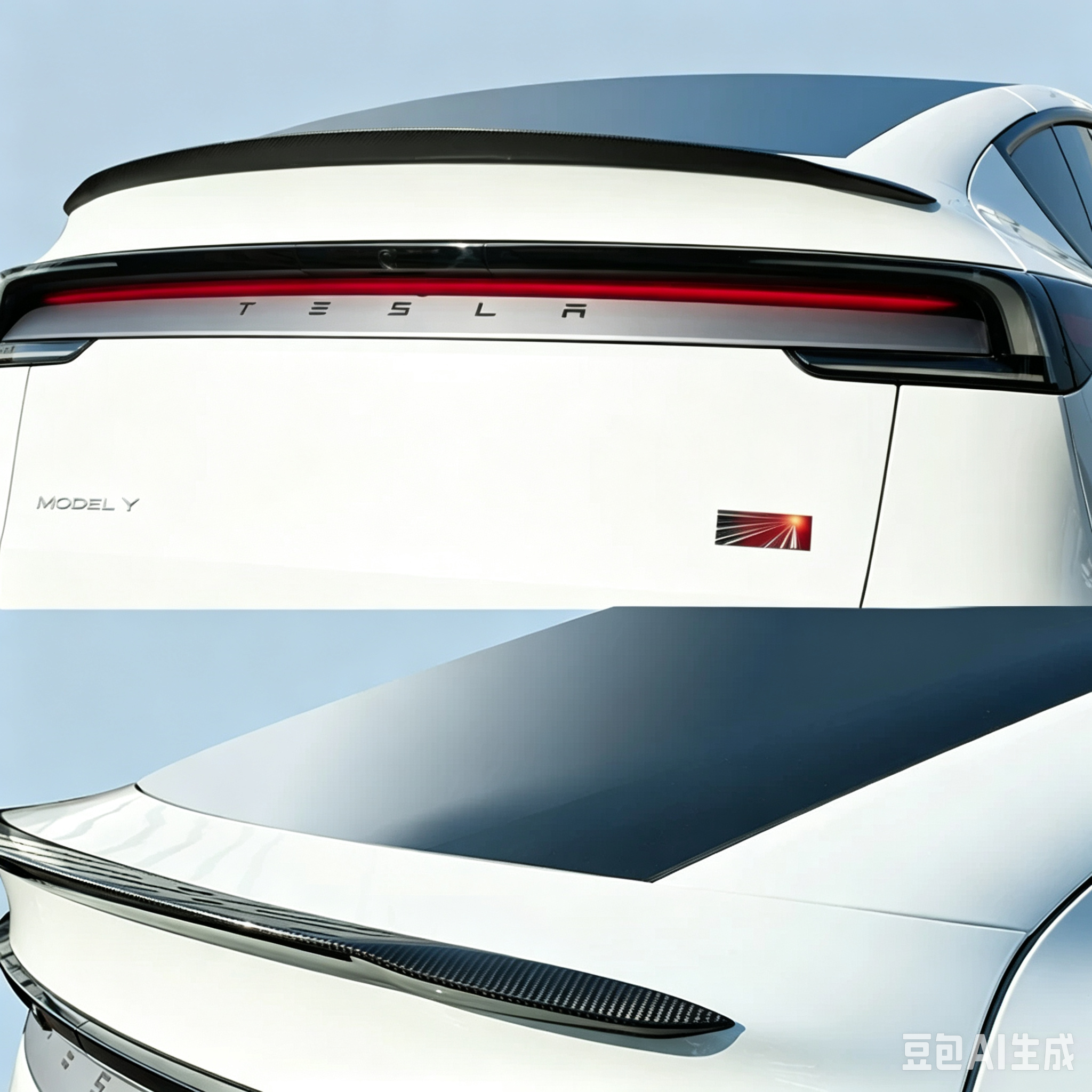 Carbon Fiber Wind Blade Rear Spoiler For Tesla Model Y Refresh (2025-2026) Dry Carbon