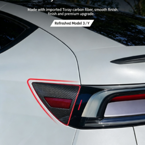 Carbon Fiber Exterior Charger Port Cover For Tesla Model 3 Highland & Model Y Refresh 3K Dry Carbon Matte Glossy